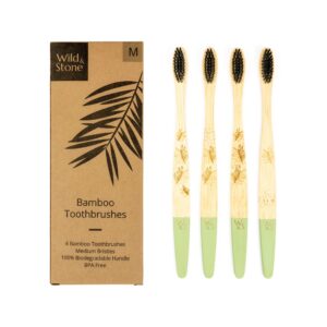 Adult Bamboo Toothbrush – 6 Pack – Medium Bristles